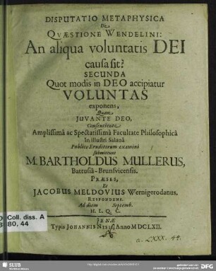 2: Quot modis in Deo accipiatur Voluntas exponens