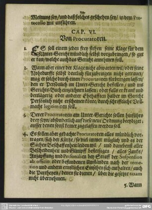 Cap. VI. Von Procuratoren