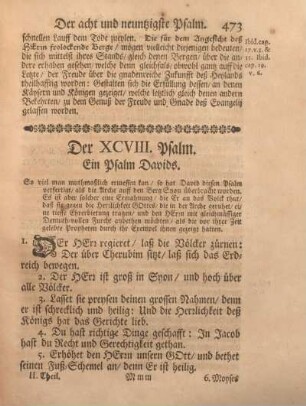 Der XCVIII. Psalm. Ein Psalm Davids.