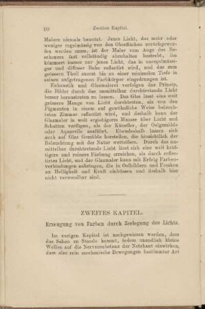 Zweites Kapitel. Erzeugung von Farben durch Zerlegung des Lichts.