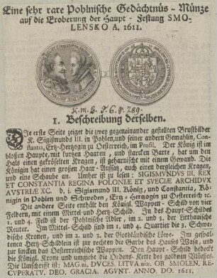 Bildnis von Constantia, Königin von Polen und Sigismvndvs III., König von Polen