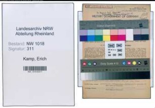 Entnazifizierung Erich Kamp , geb. 12.01.1910 (Chemiker)