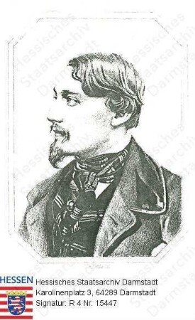 Gutzkow, Karl (1811-1878) / Porträt in Medaillon im rechten Profil, Brustbild