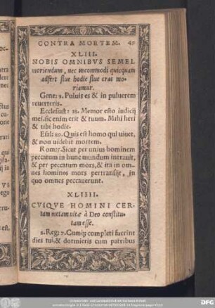 XLIII. Nobis Omnibus Semel