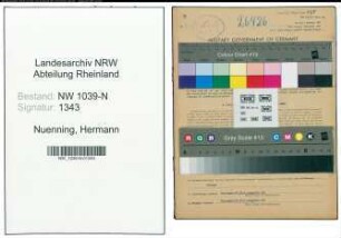 Entnazifizierung Hermann Nuenning , geb. 12.09.1901 (Buchbinder)