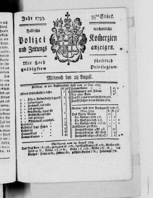 35tes Stück., Ausgabe vom 28. August 1793
