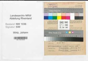 Entnazifizierung Johann Wirtz , geb. 10.11.1913 (Bergarbeiter)