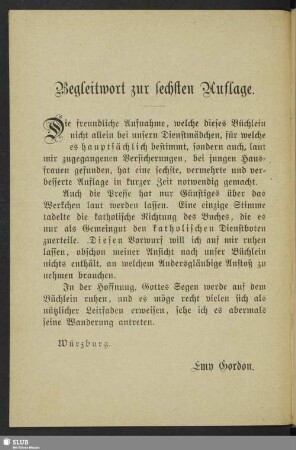 Begleitwort zur sechsten Auflage