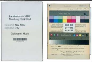 Entnazifizierung Hugo Geitmann , geb. 26.09.1872 (Gastwirt)