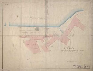 Aufnahme eines Teils des Rheinwerfts zu Düsseldorf als Generalplan der Krananlage