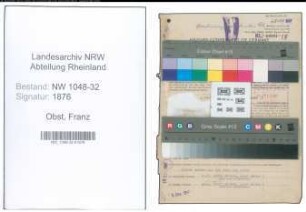 Entnazifizierung Franz Obst , geb. 01.02.1917 (Beamter)