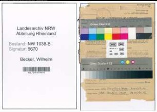 Entnazifizierung Wilhelm Becker , geb. 06.10.1906 (Arbeiter)