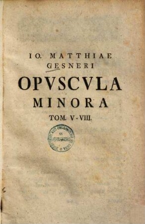 Opuscula minora varii argumenti, 8