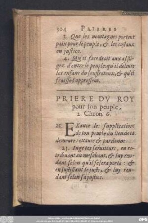 Priere Du Roy pour son peuple, 2. Chron. 6.