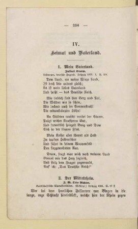 IV. Heimat und Vaterland