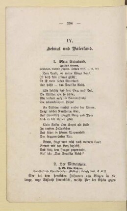 IV. Heimat und Vaterland