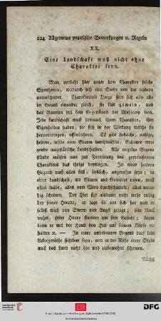 XX. Eine Landschaft muß nicht ohne Charakter seyn