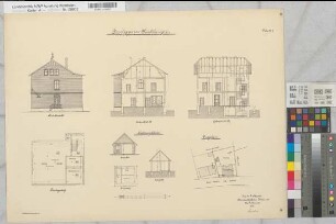 Kirchlengern (Kirchlengern) Posthaus Blatt 2 Ansicht, Schnitte, Grundriß, Nebengebäude 1905 1 : 100 51 x 68 Gisaldruck, Berlin Oberpostdirektion Münster