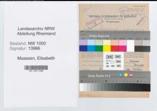 Entnazifizierung Elisabeth Maassen, geb. 07.04.1904 ()