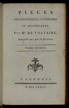 2: Pieces Philosophiques, Littéraires Et Historiques. Tome Second