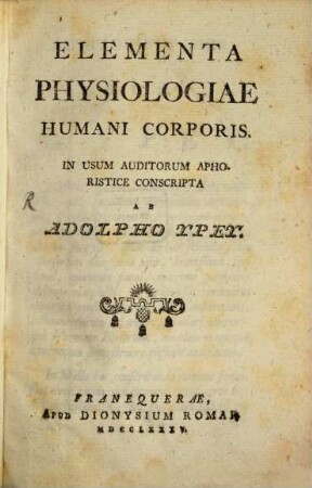 Elementa physiologiae humani corporis