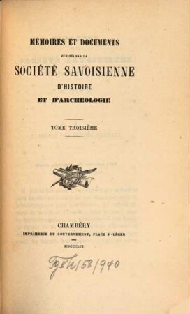 Mémoires et documents. 3. 1859