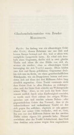 Glaubensbekenntniss von Bruder Morgenroth