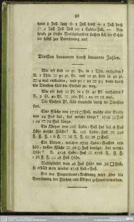 Division benannter durch benannte Zahlen