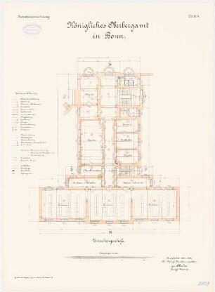 Oberbergamt, Bonn: Grundriss Zwischengeschoss 1:100