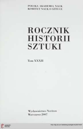 32: Rocznik Historii Sztuki