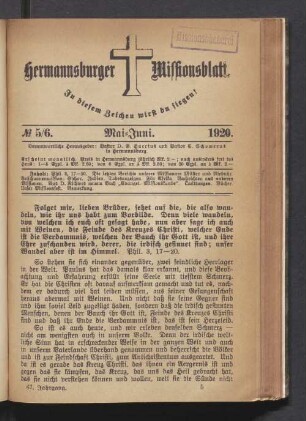 N° 5/6. Mai-Juni. 1920