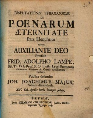 Disp. theol. de poenarum aeternitate, Pars elenchtica
