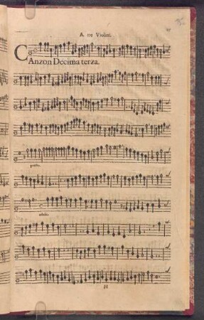 Canzon Decima terza à tre Violini.