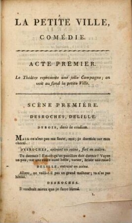 La petite ville : comédie en quatre actes et en prose