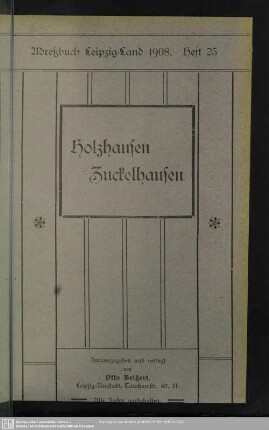 Heft 25. Holzhausen. Zuckelhausen
