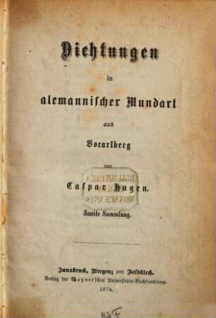Dichtungen in alemannischer Mundart aus Vorarlberg, 2