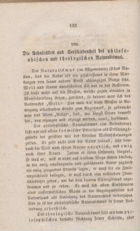 132-137 Die Aehnlichkeit und Verschiedenheit des philosophischen und theologischen Naturalismus