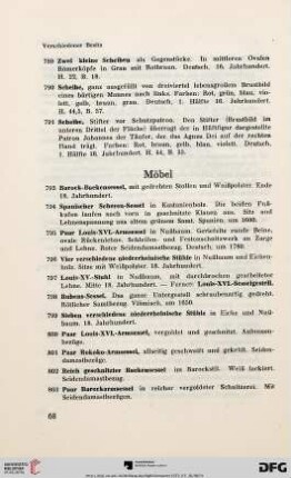 Möbel (Nr. 793-883)