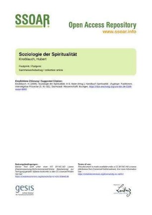 Soziologie der Spiritualität
