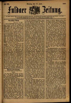 Ausgabe vom Montag, den 13. Juni 1887.