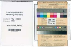 Entnazifizierung Heinz Wellmanns , geb. 04.02.1903 (Rechtsanwalt)