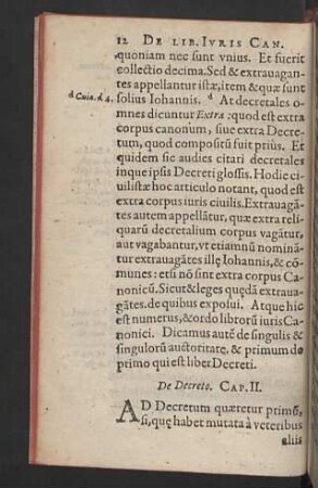 De Decreto. Cap. II.