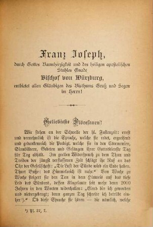 Hirtenbriefe : (von Würzburg), 1893