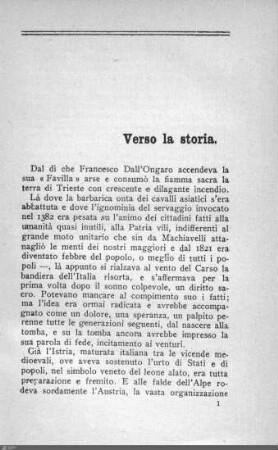 Verso la storia