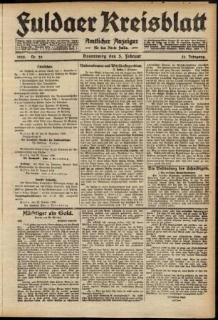 Ausgabe vom Donnerstag, den 05. Februar 1920.