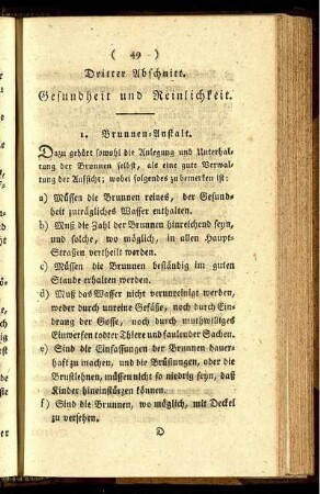 Dritter Abschnitt. Gesundheit und Reinlichkeit.