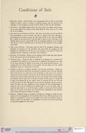 Conditions of sale