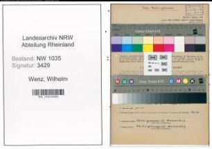 Entnazifizierung Wilhelm Wenz , geb. 26.10.1896 (Steiger)