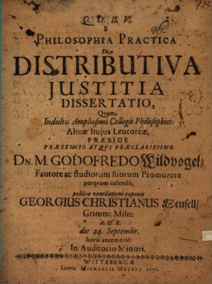 Philosophia practica de distributiva iustitia : diss.