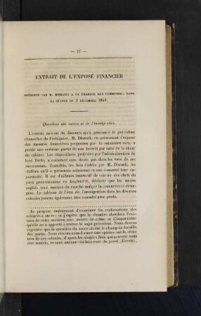Extrait De L'Exposé Financier.